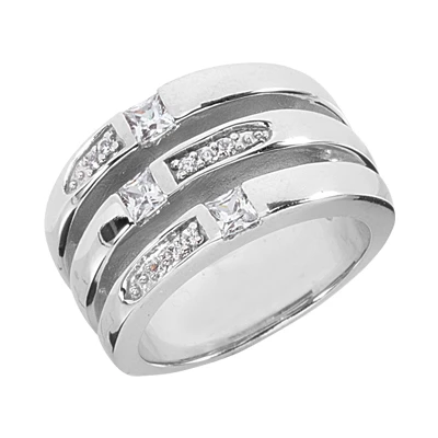 14K White Gold Right Hand Diamond Ladies Ring 0.50ct 3 14K White Gold Right Hand Diamond Ladies Ring 0.50ct