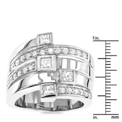 14K White Gold Right Hand Diamond Ring 1.16ct -H'Hen Sale Store 14k gold right hand diamond ring 116ct p 29762 rulerwh