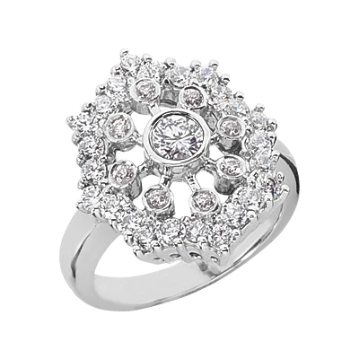 14K White Gold Right Hand Diamond Ring 1.25ct 3 14K White Gold Right Hand Diamond Ring 1.25ct