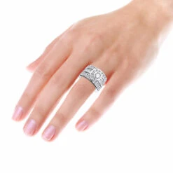 Unique 14K White Gold Right Hand Diamond Ring For Women 3.01ct By Luxurman -H'Hen Sale Store 14k gold right hand diamond ring 301ct p 29764 bodwh