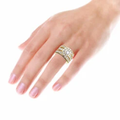 Unique 14K White Gold Right Hand Diamond Ring For Women 3.01ct By Luxurman -H'Hen Sale Store 14k gold right hand diamond ring 301ct p 29764 bodye