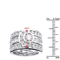 Unique 14K White Gold Right Hand Diamond Ring For Women 3.01ct By Luxurman -H'Hen Sale Store 14k gold right hand diamond ring 301ct p 29764 rulerwh