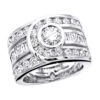 Unique 14K White Gold Right Hand Diamond Ring For Women 3.01ct By Luxurman