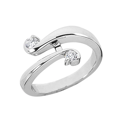 14K White Gold Right Hand Ladies Diamond Ring 0.20ct 3 14K White Gold Right Hand Ladies Diamond Ring 0.20ct