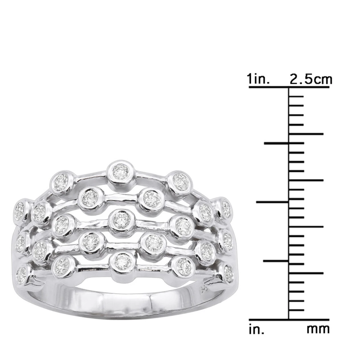 14K White Gold Right Hand Ladies Diamond Ring 0.46ct 8 14K White Gold Right Hand Ladies Diamond Ring 0.46ct - Image 6