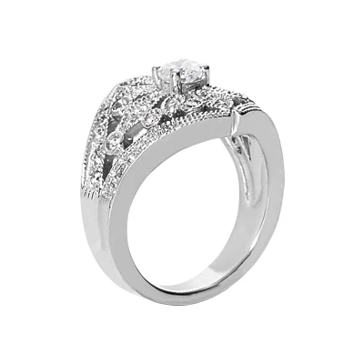 14K White Gold Right Hand Ladies Diamond Ring 0.74ct 5 14K White Gold Right Hand Ladies Diamond Ring 0.74ct - Image 3