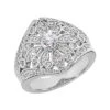 14K White Gold Right Hand Ladies Diamond Ring 0.74ct