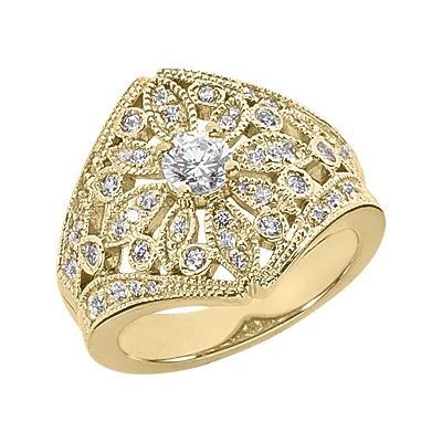 14K White Gold Right Hand Ladies Diamond Ring 0.74ct 4 14K White Gold Right Hand Ladies Diamond Ring 0.74ct - Image 2
