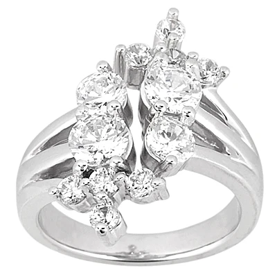 14K White Gold Right Hand Ladies Diamond Ring 1ct 4.3mm 3 14K White Gold Right Hand Ladies Diamond Ring 1ct 4.3mm