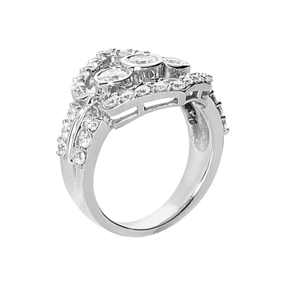 14K White Gold Right Hand Ladies Diamond Ring 1ct 18.4mm 5 14K White Gold Right Hand Ladies Diamond Ring 1ct 18.4mm - Image 3