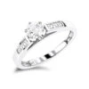 14K White Gold Round And Princess Cut Diamond Engagement Ring 0.75ct -H'Hen Sale Store 14k gold round and princess cut diamond engagement ring 075ct mainwh