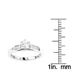 14K White Gold Round And Princess Cut Diamond Engagement Ring 0.75ct 13 14K White Gold Round And Princess Cut Diamond Engagement Ring 0.75ct -H'Hen Sale Store 14k gold round and princess cut diamond engagement ring 075ct rulerwh