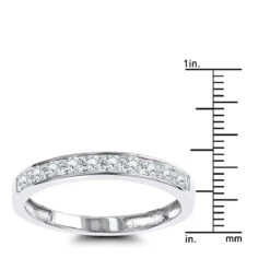 Thin 14K White Gold Round Cut Women's Diamond Wedding Band Ring 0.36ct -H'Hen Sale Store 14k gold round cut diamond wedding band ring 036ct p 5831 rulerwh