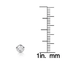 14K White Gold Round Diamond Bezel Stud Earrings 0.25ct -H'Hen Sale Store 14k gold round diamond bezel stud earrings 025ct p 5656 ruler