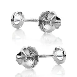 14K White Gold Round Diamond Bezel Stud Earrings 0.40ct -H'Hen Sale Store 14k gold round diamond bezel stud earrings 040ct p 6936 backwh