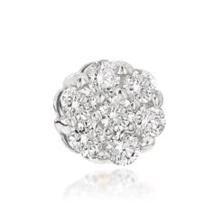 14K White Gold Round Diamond Cluster Pendant For Women 0.5ct