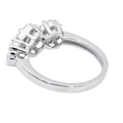 14K White Gold Round Diamond Cluster Ring Flower 0.78ct -H'Hen Sale Store 14k gold round diamond cluster ring flower 078ct p 5829 backwh