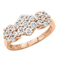 14K White Gold Round Diamond Cluster Ring Flower 0.78ct -H'Hen Sale Store 14k gold round diamond cluster ring flower 078ct p 5829 ro