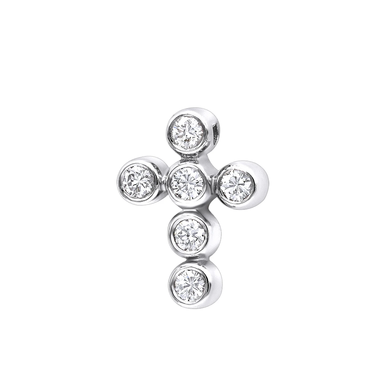 14K Rose Gold Round Diamond Cross Necklace 0.60ct By Luxurman 5 14K Rose Gold Round Diamond Cross Necklace 0.60ct By Luxurman - Image 3