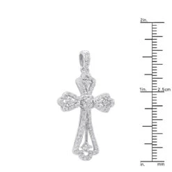 14K White Gold Round Diamond Cross Necklace 0.70ct -H'Hen Sale Store 14k gold round diamond cross necklace 070ct p 26525 rulerwh