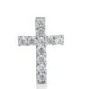 14K White Gold Round Diamond Cross Necklace 1.65ct