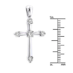 14K White Gold Round Diamond Cross Pendant 0.33ct 17mm 5 Stones 15 14K White Gold Round Diamond Cross Pendant 0.33ct 17mm 5 Stones -H'Hen Sale Store 14k gold round diamond cross pendant 030ct p 26552 rulerwh