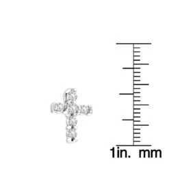 14K White Gold Round Diamond Cross Pendant 0.30ct 10.3mm -H'Hen Sale Store 14k gold round diamond cross pendant 030ct p 26563 rulerwh