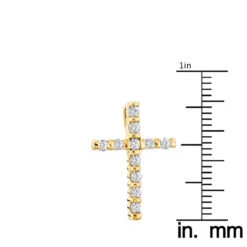 14K Yellow Gold Round Diamond Cross Pendant 0.33ct 14mm 11 14K Yellow Gold Round Diamond Cross Pendant 0.33ct 14mm -H'Hen Sale Store 14k gold round diamond cross pendant 033ct p 26547 rulerye