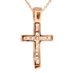 14K White Gold Round Diamond Cross Pendant 0.48ct -H'Hen Sale Store 14k gold round diamond cross pendant 048ct p 26519 back rose 20221011 20221027