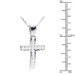 14K White Gold Round Diamond Cross Pendant 0.48ct -H'Hen Sale Store 14k gold round diamond cross pendant 048ct p 26519 ruler white 20221011 20221027