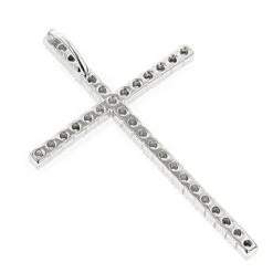 14K White Gold Round Diamond Cross Pendant 0.72ct -H'Hen Sale Store 14k gold round diamond cross pendant 072ct p 6569 backwh