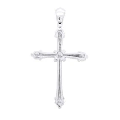 14K White Gold Round Diamond Cross Pendant 0.73ct -H'Hen Sale Store 14k gold round diamond cross pendant 073ct p 26553 backwh
