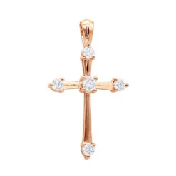 14K White Gold Round Diamond Cross Pendant 0.73ct -H'Hen Sale Store 14k gold round diamond cross pendant 073ct p 26553 ro