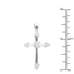14K White Gold Round Diamond Cross Pendant 0.73ct -H'Hen Sale Store 14k gold round diamond cross pendant 073ct p 26553 rulerwh