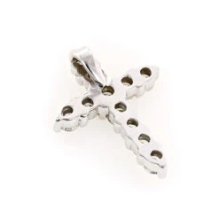 14K White Gold Round Diamond Cross Pendant 1.32ct 17.5mm -H'Hen Sale Store 14k gold round diamond cross pendant 132ct p 26508 backwh