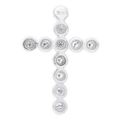 14K Yellow Gold Round Diamond Cross Pendant 1.32ct 24mm -H'Hen Sale Store 14k gold round diamond cross pendant 132ct p 26520 backwh