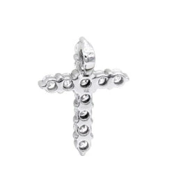 14K White Gold Round Diamond Cross Pendant 1.65ct -H'Hen Sale Store 14k gold round diamond cross pendant 165ct p 26510 backwh