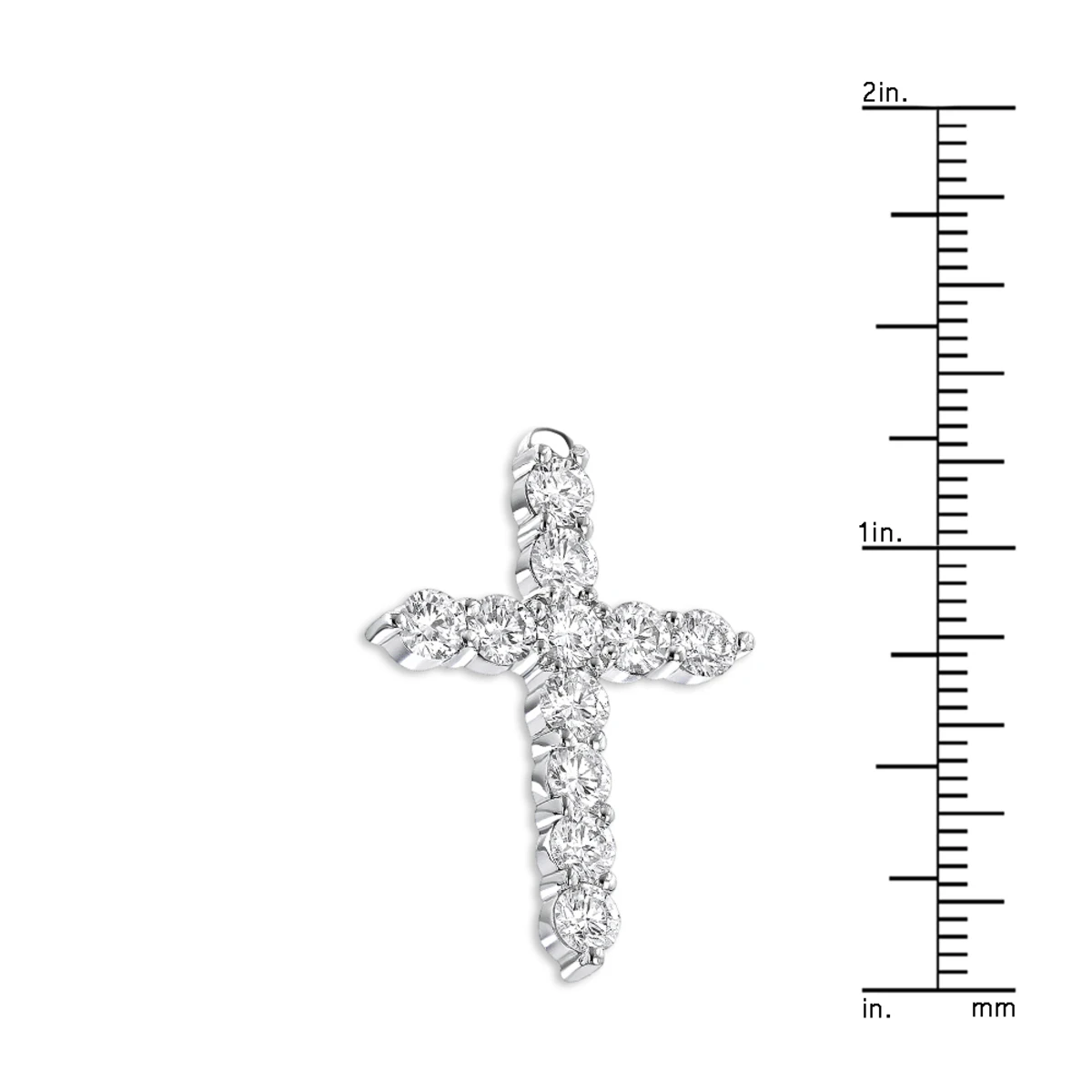 14K Yellow Gold Round Diamond Cross Pendant 3.30ct 8 14K Yellow Gold Round Diamond Cross Pendant 3.30ct - Image 6