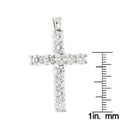 14K Yellow Gold Round Diamond Cross Pendant 4.40ct -H'Hen Sale Store 14k gold round diamond cross pendant 440ct p 26503 rulerwh