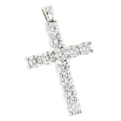 14K Yellow Gold Round Diamond Cross Pendant 4.40ct -H'Hen Sale Store 14k gold round diamond cross pendant 440ct p 26503 wh