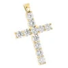14K Yellow Gold Round Diamond Cross Pendant 4.40ct