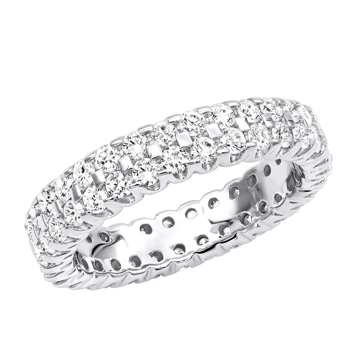 14K White Gold Round Diamond Eternity Band 1.74ct 3 14K White Gold Round Diamond Eternity Band 1.74ct
