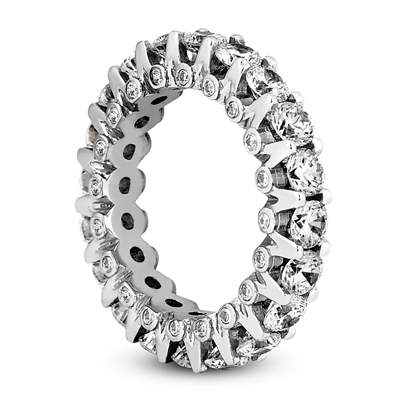 14K White Gold Round Diamond Eternity Band 3.20ct 6 14K White Gold Round Diamond Eternity Band 3.20ct - Image 4