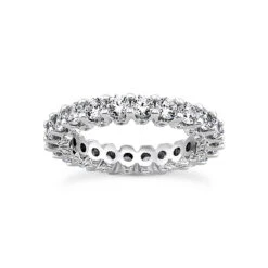 14K White Gold Round Diamond Eternity Band 3.20ct