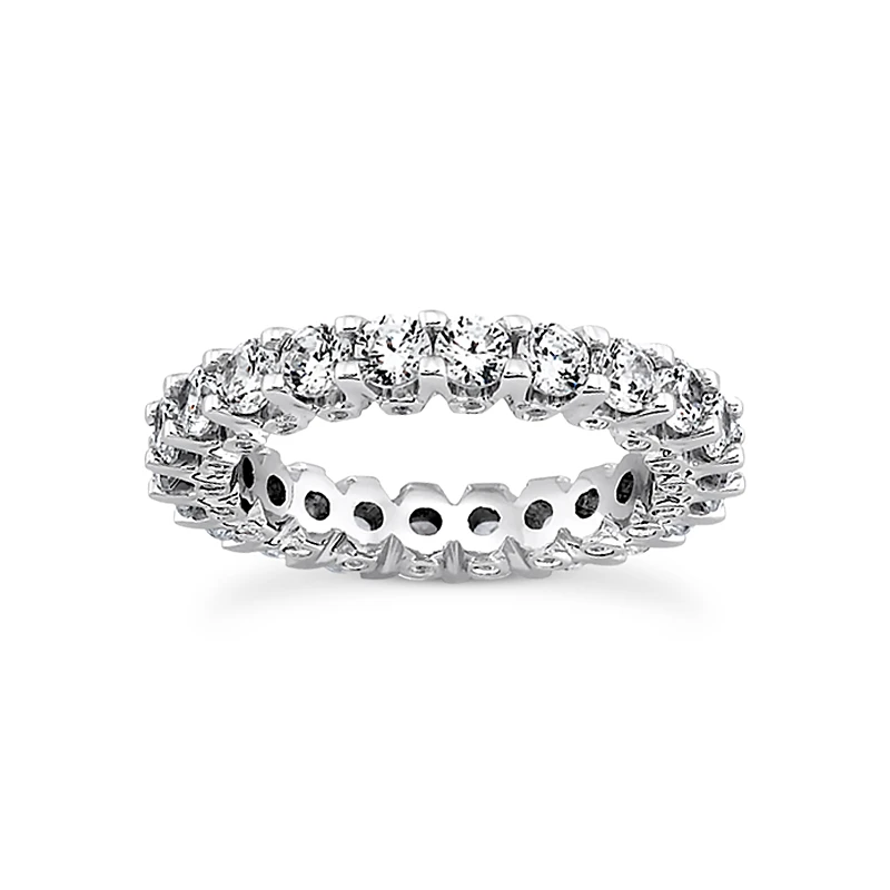 14K White Gold Round Diamond Eternity Band 3.20ct 3 14K White Gold Round Diamond Eternity Band 3.20ct