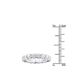 14K White Gold Round Diamond Eternity Band 3.40ct 4.1mm -H'Hen Sale Store 14k gold round diamond eternity band 340ct p 24821 ruler