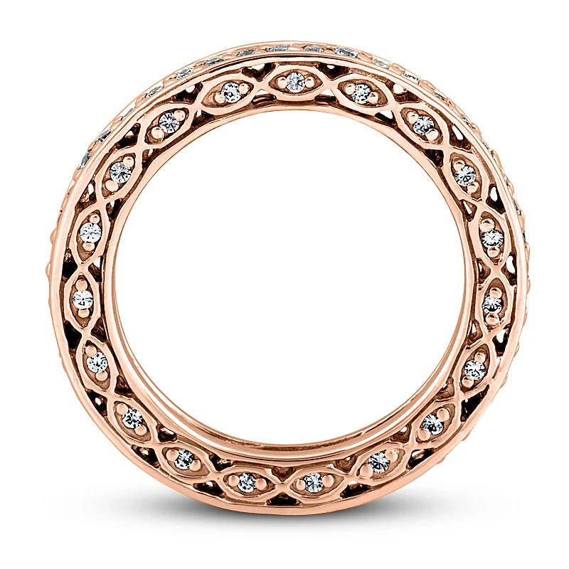 Thin 14K White Gold Round Diamond Eternity Ring 0.63ct 2.4mm 9 Thin 14K White Gold Round Diamond Eternity Ring 0.63ct 2.4mm - Image 7