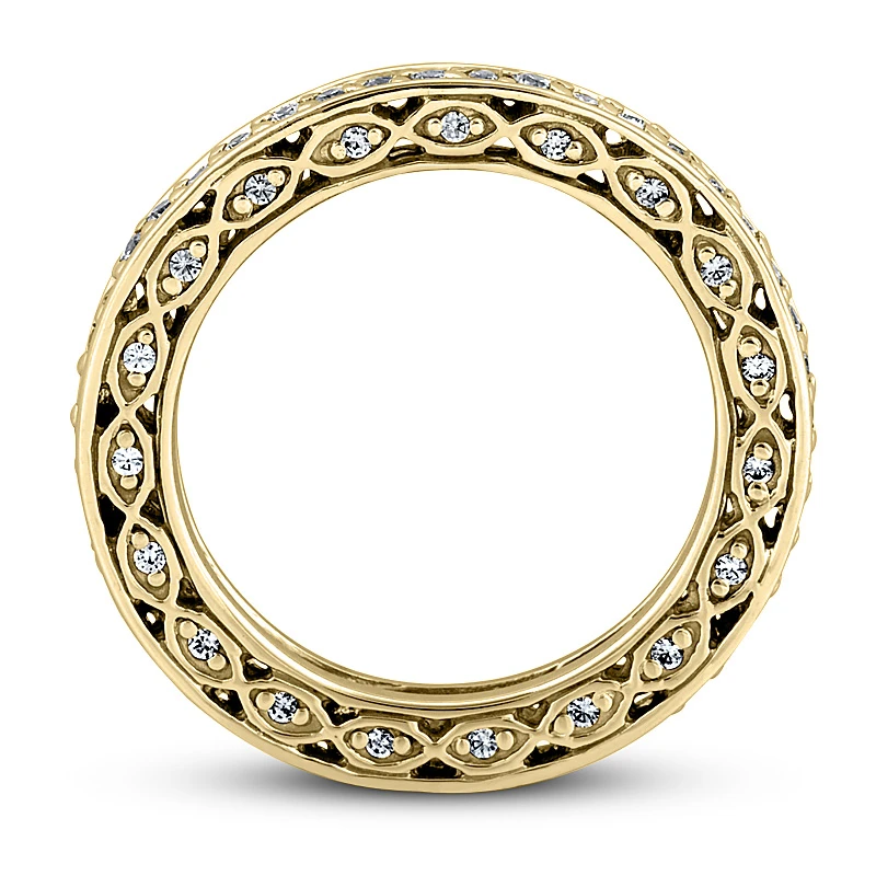 Thin 14K White Gold Round Diamond Eternity Ring 0.63ct 2.4mm 10 Thin 14K White Gold Round Diamond Eternity Ring 0.63ct 2.4mm - Image 8