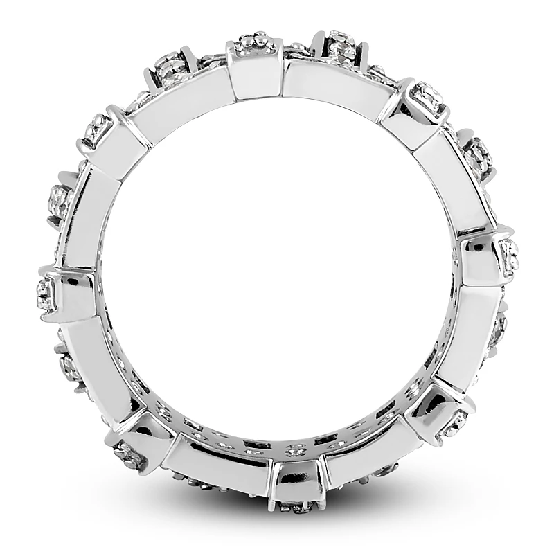 14K White Gold Round Diamond Eternity Ring 0.96ct 11 14K White Gold Round Diamond Eternity Ring 0.96ct - Image 9