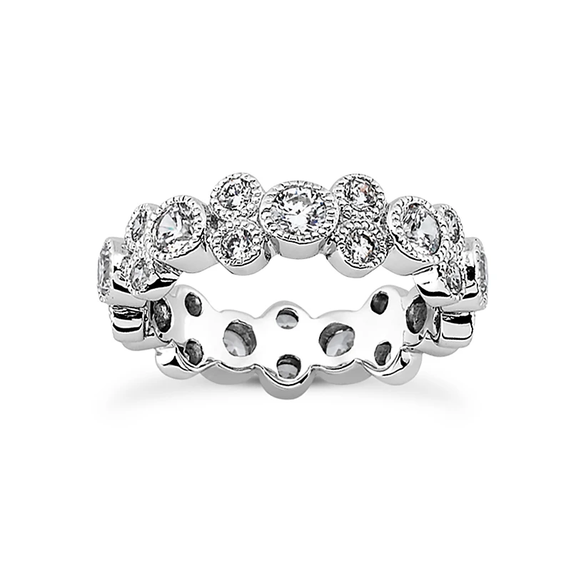 14K White Gold Round Diamond Eternity Ring 1.44ct 3 14K White Gold Round Diamond Eternity Ring 1.44ct